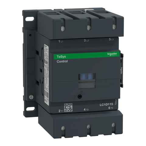 Contactor Tripolar TeSys D - 40HP(220V)/80HP(440V) - 115A(AC3) - 1NA+1NC - Bobina 110VAC - LC1D115F7 - SCHNEIDER