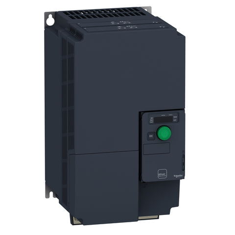 Variador de Velocidad de Potencia Nominal 20HP, Máxima Corriente Permanente 66A y Alimentación Trifásica 200-240VAC de Marca Schneider Electric de Linea Altivar 320 (ATV320D15M3C) con Dimensiones 330x180x198mm.