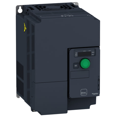 Variador de Velocidad de Potencia Nominal 7.5HP, Máxima Corriente Permanente 27.5A y Alimentación Trifásica 200-240VAC de Marca Schneider Electric de Linea Altivar 320 (ATV320U55M3C) con Dimensiones 232x150x178mm.