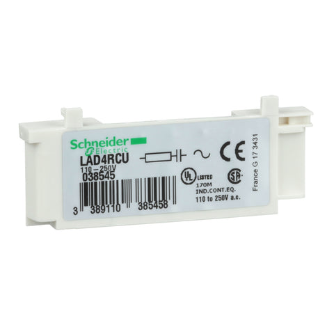 Modulo RC - Filtro Antiparasitario de Tensión 110/240VAC Para Contactor D09-D39. Accesorio para Contactores TeSys D de Marca Schneider Electric (LAD4RCU)