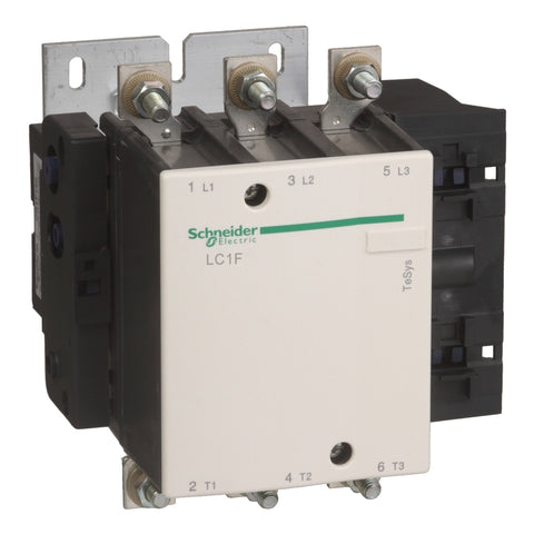 Contactor Tripolar de Marca Schneider Electric de Línea TeSys F (LC1F150M7) con Corriente Asignada de Empleo 150A(AC3)/250A(AC1) y Potencia del Motor 54HP(220V)/108HP(440V), Composición  de los Contactos Auxiliares 1NA+1NC  y Tensión del Circuito de Control 220VAC. Compra en FCM.