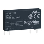 Relé de Estado Sólido Monofásico de Marca Schneider Electric de Línea Zelio Relay SSL (SSL1A12BD) con Voltaje de Control 15-30VDC y de Carga 24-280VAC. Conmutación es Cruce por cero, Corriente Nominal 2A y Grado de Protección IP67. Compra en FCM.